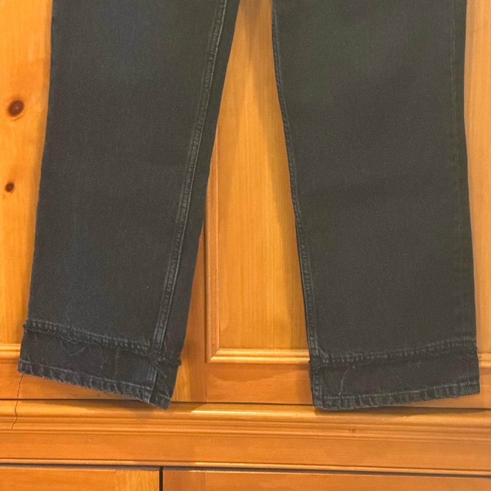 SANDRO women’s Stern Western Belted High Rise Straight Jeans in Black - Picture 7 of 16